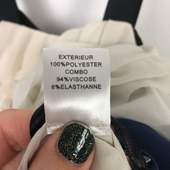 Diane von Furstenberg Gianna Ruffle Sleeveless Tank Top White Blue Size 4 - Picture 10 of 11